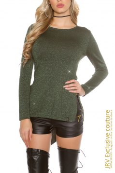 Pulover Yndira Green - Magazin online haine de dama Fashion