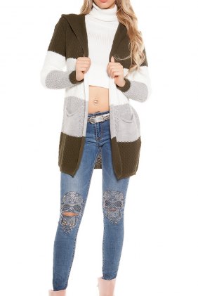 Cardigan Mora Khaki din Colectia de CARDIGANE / PONCHO