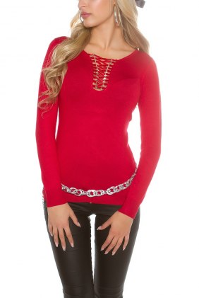 Pulover Carolyn Red din Colectia de PULOVERE / CARDIGANE