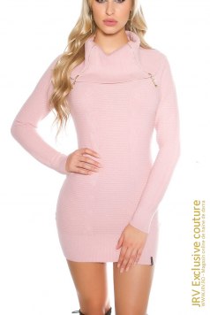 Rochie tricot Jamy Antique Pink - Magazin online haine de dama Fashion
