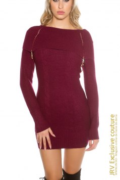 Rochie tricot Jamy Bordeaux - Magazin online haine de dama Fashion