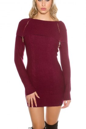 Rochie tricot Jamy Bordeaux din Colectia de ROCHII TRICOT