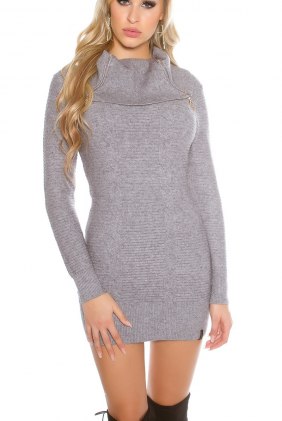 Rochie tricot Jamy Grey din Colectia de ROCHII TRICOT