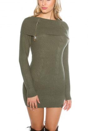 Rochie tricot Jamy Khaki din Colectia de ROCHII TRICOT