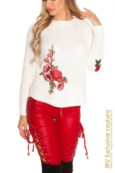 Pulover Harder White - Magazin online haine de dama Fashion