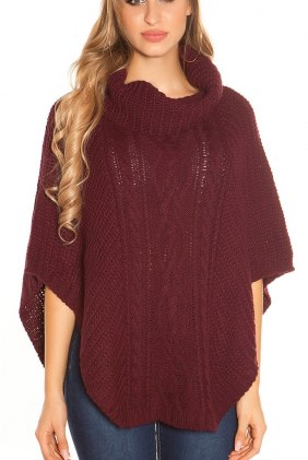 Poncho Athena Bordeaux din Colectia de CARDIGANE / PONCHO