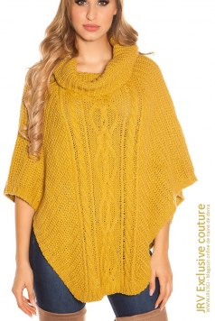 Poncho Athena Mustard - Magazin online haine de dama Fashion