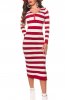 ROCHII TRICOT - Rochie tricot Noemi White-Red