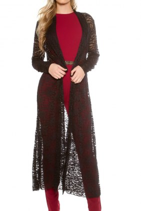 Cardigan dantela Amalia Black din Colectia de CARDIGANE / PONCHO