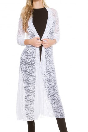 Cardigan dantela Amalia White din Colectia de CARDIGANE / PONCHO