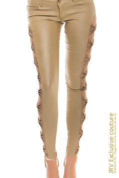 Pantaloni Amely Beige - Magazin online haine de dama Fashion