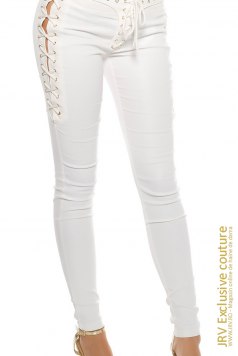 Pantaloni Amber White - Magazin online haine de dama Fashion