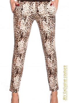 Pantaloni Ayda Leo Brown - Magazin online haine de dama Fashion