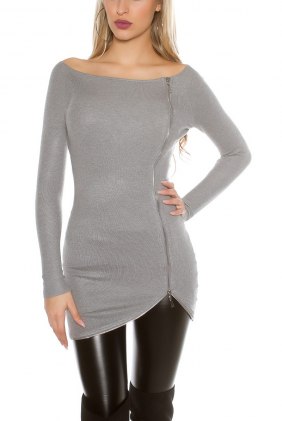 Pulover Clover Grey din Colectia de PULOVERE / CARDIGANE