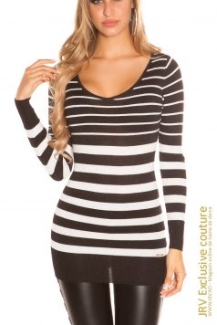 Pulover Rielyn Black-White - Magazin online haine de dama Fashion