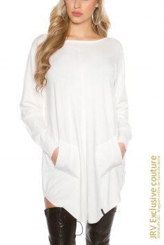 Pulover Talyah White - Magazin online haine de dama Fashion