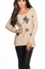 DE VARA - Pulover Star Beige
