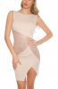 ROCHII ELEGANTE - Rochie eleganta cu piele Atya Beige
