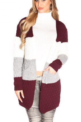 Cardigan Indyra Bordeaux din Colectia de CARDIGANE / PONCHO