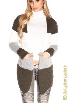 Cardigan Indyra Khaki - Magazin online haine de dama Fashion