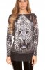 PULOVERE / CARDIGANE - Pulover Leo Print Grey