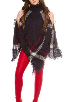 Poncho Kora Dark Blue din Colectia de CARDIGANE / PONCHO