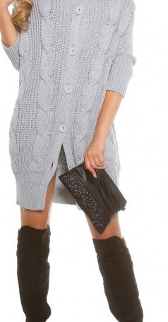 Cardigan Molly Grey Marime L/XL din magazinul online de pulovere / cardigane JRV.ro