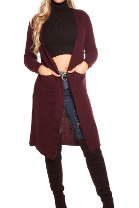 Cardigan Tonya Bordeaux din Colectia de CARDIGANE / PONCHO