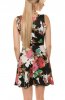 SCOASE DIN STOC - Rochie de zi Flower Black-Fuchsia