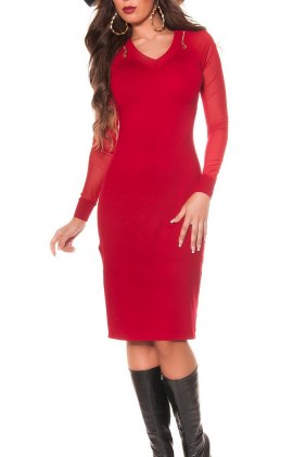 Rochie tricot Anya Red din Colectia de ROCHII TRICOT