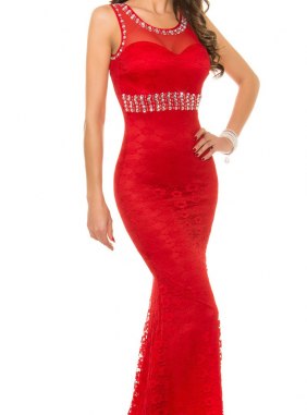Rochie dantela Vorra Red din Colectia de ROCHII DE SEARA