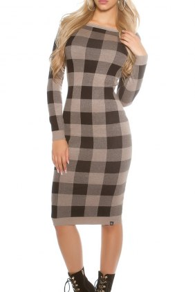 Rochie tricot Yakira Cappuccino din Colectia de ROCHII TRICOT