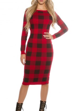 Rochie tricot Yakira Red din Colectia de ROCHII TRICOT