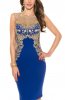 ROCHII ELEGANTE - Rochie eleganta cu broderie Amelya Royal Blue