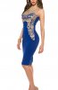 ROCHII ELEGANTE - Rochie eleganta cu broderie Amelya Royal Blue