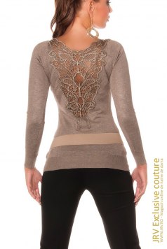 Pulover Tyna Taupe - Magazin online haine de dama Fashion