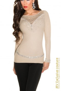 Pulover Vissy Beige - Magazin online haine de dama Fashion
