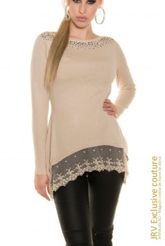 Pulover Etyna Beige - Magazin online haine de dama Fashion