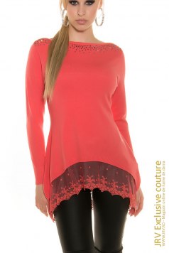Pulover Etyna Coral - Magazin online haine de dama Fashion