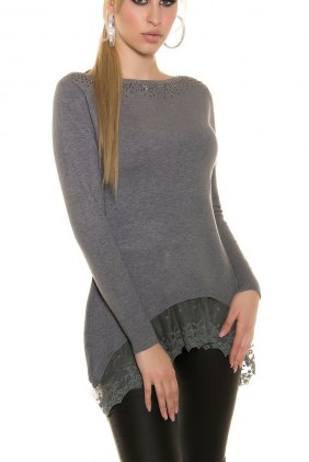Pulover Etyna Grey din Colectia de PULOVERE / CARDIGANE