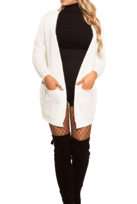 Cardigan Sonya White din Colectia de CARDIGANE / PONCHO