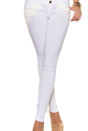Pantaloni Benyta White din Colectia de PANTALONI / BLUGI