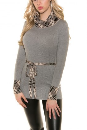 Pulover Elya Grey din Colectia de PULOVERE / CARDIGANE