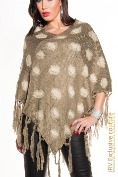 Poncho Anya Cappuccino - Magazin online haine de dama Fashion