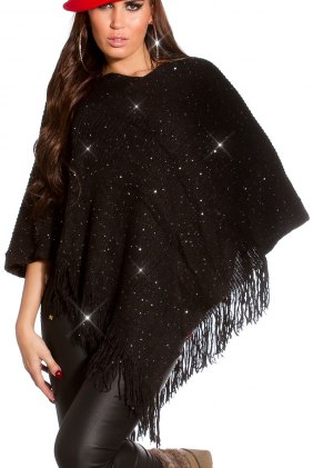 Poncho Zora Black din Colectia de SCOASE DIN STOC