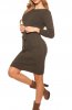 ROCHII TRICOT - Rochie tricot Tieback Khaki