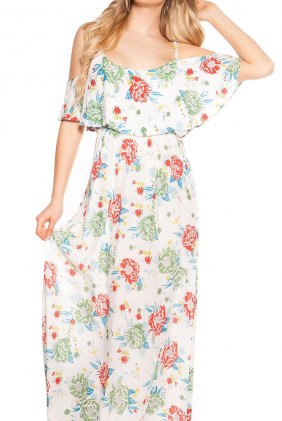 Rochie de zi Rikke White din Colectia de ROCHII OFFICE / DE ZI