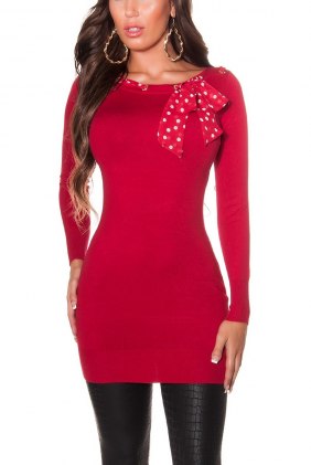 Pulover Polka Dot Red din Colectia de DE VARA