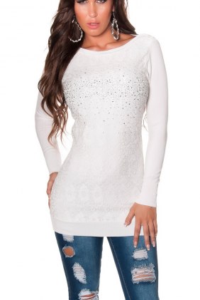 Pulover Ryta White din Colectia de DE VARA