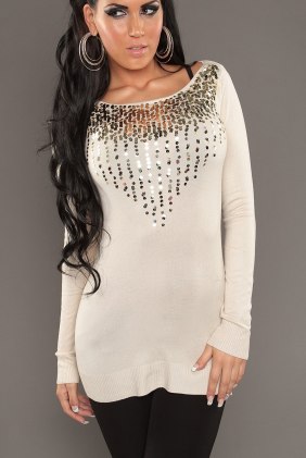 Pulover Sabine Beige din Colectia de DE VARA